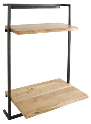 Obrázek produktu pro Psací stůl FURNLUX z akácie a černého dřeva 65 cm / Hlavní barva: hnědá / Rozměry: 65 x 100 x 45 cm