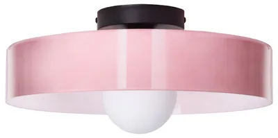 Produktbild von BELIANI Deckenleuchte Rosa Glas Rund ⌀ 35 cm 1-Flammig Retro Beleuchtung Einbauleuchte für Niedrige Decken Wohnzimmer Flur Esszimmer Schlafzimmer