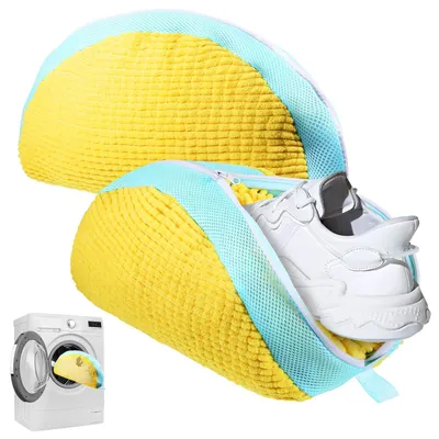 Schuhwaschbeutel 2er-Pack, gelb, für Waschmaschine, robust, wiederverwendbar