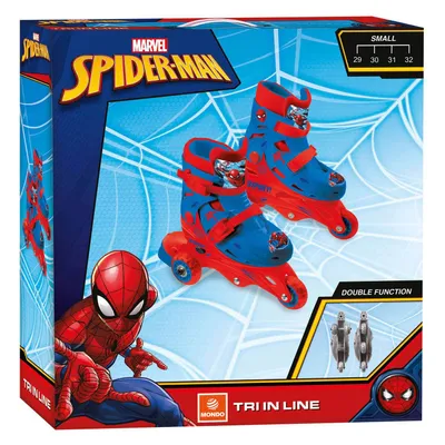 Produktbild von Mondo Toys - Marvel Spiderman - 3 Inline Skates - Schlittschuhe mit Doppelfunktion - PVC Rollen - Größe S/M 29/32 - 28631 MONDO