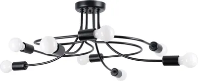 Produktbild von Kronleuchter LEVAR 8 schwarz 8xE27 15W Stahl 28x58x58cm Sollux Lighting
