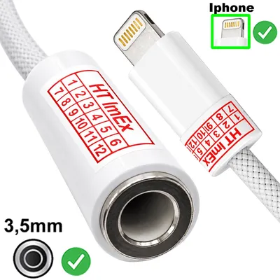 Produktbild von Stecker 8-Pin auf 3,5mm AUX Audio Adapter Nylonkabel kompatibel mit iPhone 11 / 11 Pro Handy