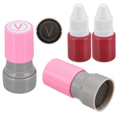 Buchstabenstempel-Set, 2 Stück, selbstfärbend, Alphabet A, rosa