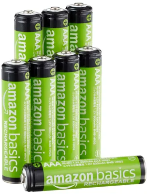 Image de A. Pack de 8 piles AAA NiMH rechargeables, 800 mAh, 1.2V