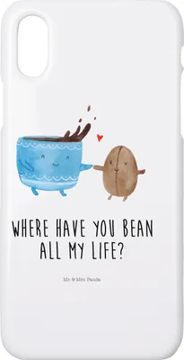 Produktbild von Mr. & Mrs. Panda Iphone 10 Handyhülle Kaffee Bohne - Weiß - Geschenk, Kaffeebohne, Glück, Hülle, Handy, X, Zufriedenheit, Genuss, Lustige Sprüche, Cover