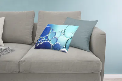 Produktbild von MuchoWow® Zierkissen Sofakissen Wohnzimmer Dekokissen 60x40 cm Blasen - Blau - Wasser - Kopfkissen - Polster mit Foto