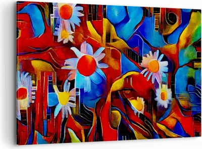 Produktbild von Bild auf Leinwand - Leinwandbild - Blume Abstraktion - 120x80cm - Wand Bild - Wanddeko - Wandbilder - Leinwanddruck - Bilder - Kunstdruck - Wanddekoration - Leinwand bilder - Wandkunst - AA120x80-3466