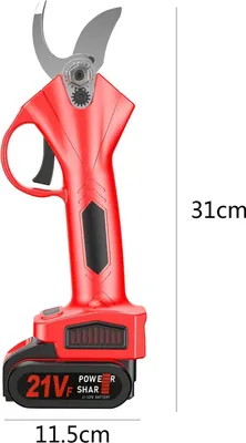 Obrázok produktu pre Akumulátorové elektrické nožnice na konáre – 21 V akumulátorové záhradné nožnice – motor s výkonom 1200 W – šírka rezu 25 mm – vrátane 2 akumulátorov