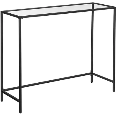 Image de Console d'entrée moderne en verre trempé et métal noir