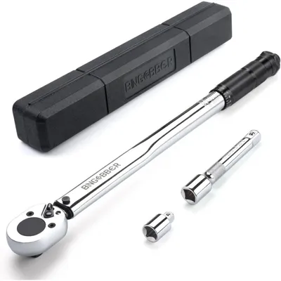 Obrázek produktu pro Sada momentových klíčů 1/2", rozsah 28-210 Nm, včetně adaptérů, prodlužovacího nástavce a kufru