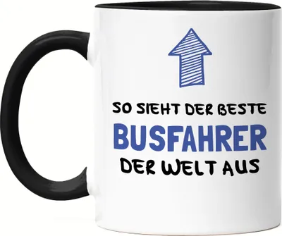 Produktbild von So Sieht Der Beste Busfahrer Der Welt Aus Tasse Schwarz Geschenk Busfahrer-Tasse Schulbus