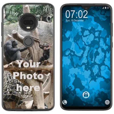 Produktbild von PhoneNatic Case kompatibel mit Moto G7 Plus Personalisierte Handyhülle  clear zum selbst gestalten mit eigenem Foto