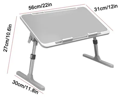 Obrázek produktu pro Mobilní stolek na notebook – skládací noční stolek – výškově nastavitelný (26–36 cm) – vhodný pro notebooky a tablety