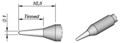 Produktbild von JBC Tools C245041 Lötspitze Rundform, gerade Spitzen-Größe 1.0 mm Inhalt 1 St.