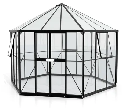Produktbild von Vitavia Gewächshaus "Pi 9000" schwarz 3 mm ESG