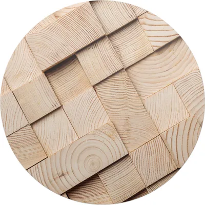 Produktbild von Holzmosaik – Bodenschutzmatte – Stuhlunterlage – Bürostuhlmatte – Rutschfeste Bodenmatte – Schutzmatte für Hartboden – fi 100 cm
