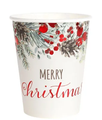 Produktbild von 800 Pappbecher Weihnachten Merry Christmas Einweg rot Becher