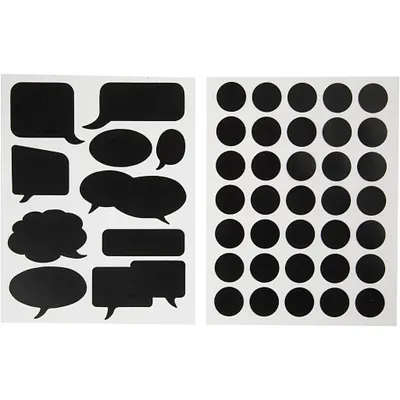 Produktbild von Creativ Company CC Tafelaufkleber, Schwarz, 2 Blatt