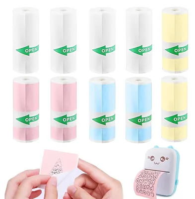 Thermopapier für Kinderkameras, 10 Rollen, selbstklebend, 57 x 25 mm