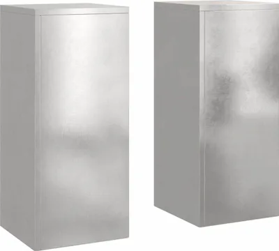 Two identical silver plant stands are shown side-by-side against a white background.