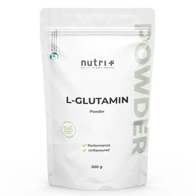 Produktbild von nutri+ L-Glutamin Pulver 500 g - Glutamine vegan & hochdosiert ohne Zusätze