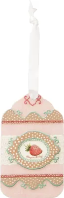 Produktbild von Metallschild "Clayre & Eef", Erdbeere, rosa, 6 x 10 cm