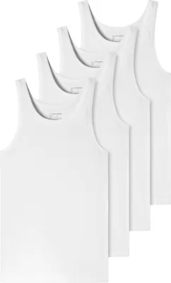 Produktbild von Schiesser 4er-Pack - 95/5 - Organic Baumwolle Unterhemd / Tanktop Tiefer Rundhalsausschnitt, Perfekter Sitz, Elastische Single-Jersey Qualität
