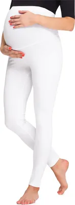 Image de Legging de grossesse long pour femme Be Mammy BE20-257 (blanc, XL)