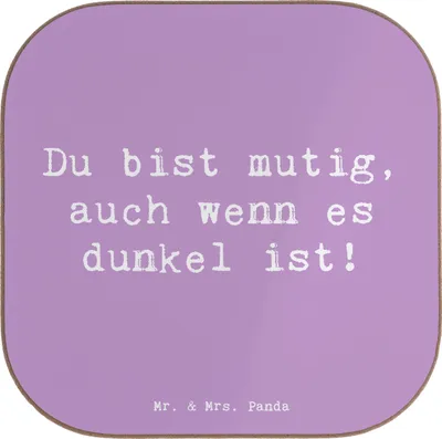 Produktbild von Mr. & Mrs. Panda Untersetzer für Gläser Spruch Angst vor Dunkelheit überwinden - Lavendeltraum - Geschenk, positive Energie, Zuversicht, Vertrauem, Wohlfühlprodukte, Glas