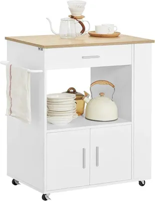 Produktbild von Küchentrage - Moderne Ausstattung - Weiss/Holzfarben - 1-2 Personen