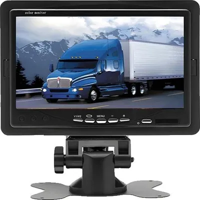 Zdjęcie produktu dla Monitor kamery cofania, 7-calowy wyświetlacz TFT LCD, wodoodporny z noktowizorem IR, 2 kamery 2 kable, 2 kamery 2 kable