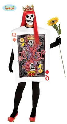 Produktbild von Spielkarte Königin mit Totenkopf, Größe:L
