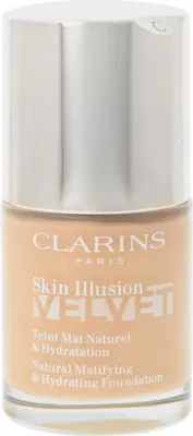 Produktbild von Clarins Skin Illusion Velvet, Flasche, Flüssigkeit, Jeder Hauttyp, Mattierend, Feuchtigkeitsspendend, Beige, 107C