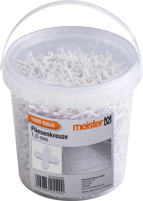 Produktbild von Meister Fliesenkreuze 1,0 mm – 1800 Stück – weiß – Fugenkreuze