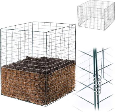 Produktbild von KADAX Metall Komposter 450 Liter, 70x70x90 cm, Gartenkomposter aus Metallgitter, Kompostbehälter, Kompostgitter, Metallkomposter, Kompost Behälter