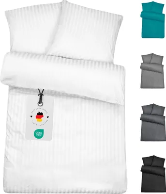 Produktbild von Mikrofaser Damast Bettwäsche 200x200 cm Weiß