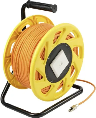 Produktbild von Renkforce RJ45 Netzwerk Kabeltrommel CAT 6a (Rohkabel CAT 7) S/FTP 90 m Orange Halogenfrei