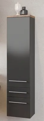 Produktbild von Midischrank Badezimmerschrank Hängeschrank Badschrank Schrank Bad "Davos II" Graphit/Grau-Matt