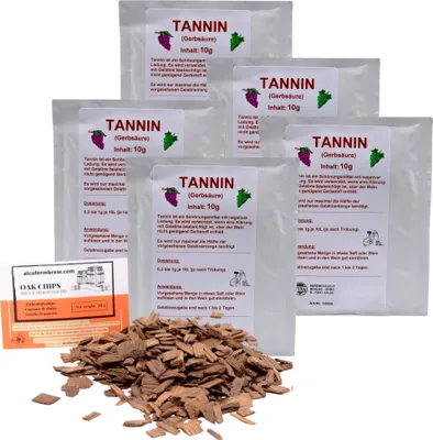Produktbild von 5 x VINA Wein-Tannin 10g - Tannin für Weißweine, Tannin für Rotwein