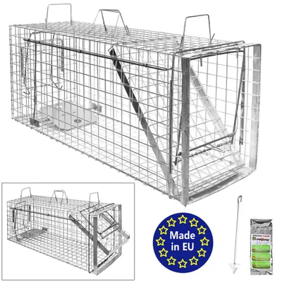 Produktbild von Petigi Tierfalle Lebendfalle für kleine bis mittelgroße Tiere wie Maus, Katze, Marder, Fuchs, Otter, Kaninchen, Modell: , Größe / Modell:Heavy 7 (105 x 34 x 42 cm)