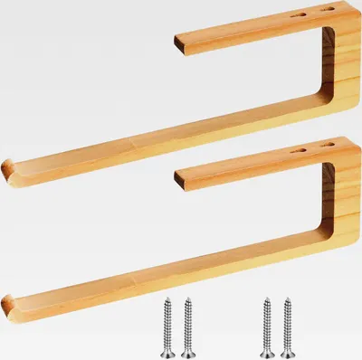 Produktbild von 2 Küchenrollenhalter Holz, Wandrollenhalter Küchenrolle Halterung, Küchenrollenhalter Wand, Papierrollenhalter für Küche Badezimmer Paper Holder, mit Schrauben