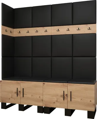 Produktbild von Garderobe ARTIN Set 12 mit gepolsterten Paneelen Industrial Design