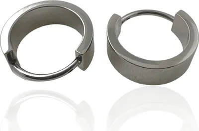 Produktbild von Titan Creolen Ohrringe 13mm in verschiedenen Farben Farbe - Silberfarben Breite - 4,5 mm