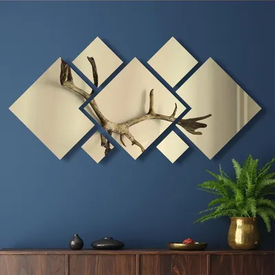 Image de Miroirs losanges autocollants - Jeu de différents carreaux de miroir dorés pour décoration murale - Miroirs décoratifs - Or