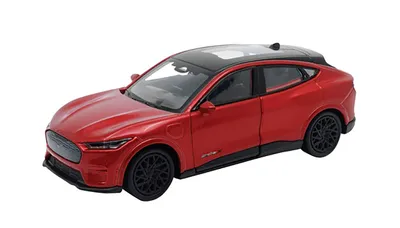 Image de FORD MUSTANG MachE GT 2023 12cm Modèle réduit de voiture en métal avec moteur à friction Modèle de voiture jouet 63 (rouge-métallique)