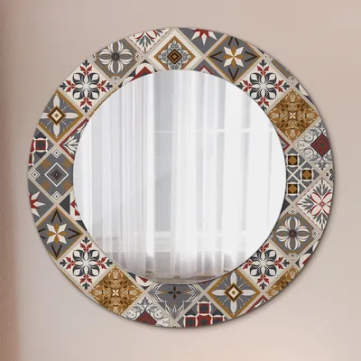 Produktbild von Ø50cm Modern Spiegel - Wandspiegel Wandmontage- Schlafzimmer - Türkisch Muster