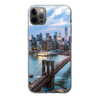 Produktbild von MuchoWow® Handyhülle Schutzhülle Hülle für iPhone 13 Pro Max New York - Brooklyn Bridge - Boot Silikon Softcase Handy Hülle - Mobiltelefon