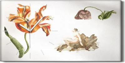 Produktbild von Wanduhr Bürouhr Leinwand Bild Quarz 60x30 Malerei Blumen Antike Alte Kunst - weiße Hände