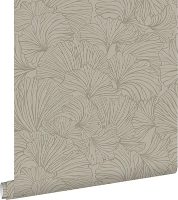 Immagine prodotto di ESTAhome carta da parati foglie di ginkgo grigio talpa 53 cm x 10.05 m