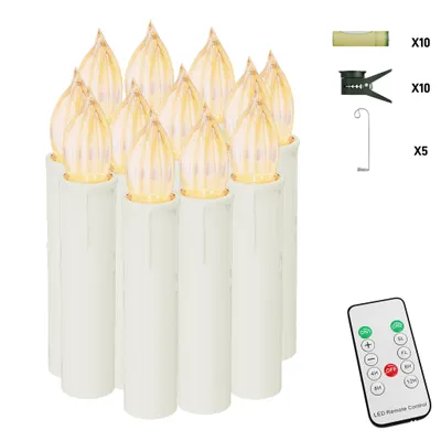 Obrázek produktu pro LED vánoční světýlka LARS360, bezdrátová, s klipy, háčky a bateriemi, sada 10 kusů, teplá bílá barva, dálkové ovládání, časovač